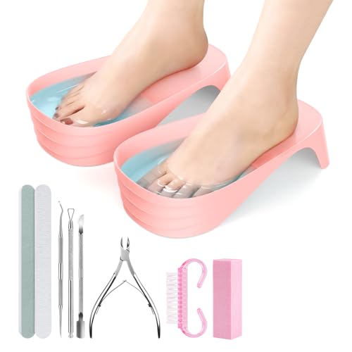 Yokilly Toe Nail Soaking Bowl: Large Size Acetone Proof Toe Soaking Tray - color: Pink