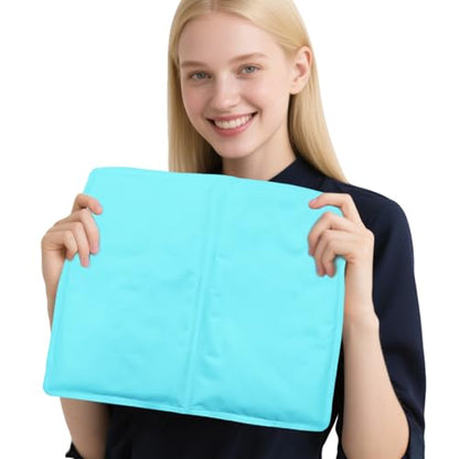 Large Nylon Gel Ice Pack - Reusable No-Strap Cold Therapy Pad, Flexible for Back/Neck/Thighs, Full Coverage Pain Relief for Home/Office (1 Pack)