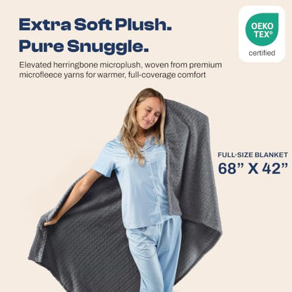 EverSnug Travel Blanket & Pillow 68x42 - Premium Ultra-Soft Microfleece 2 in 1 Compact & Packable Flight Blanket with Soft Bag Pillowcase, Hand Luggage Sleeve and Backpack Clip (Grey) - color: Grey