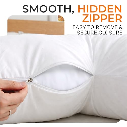 Cheer Collection White Pillowcase for L Shaped Pillow - size: L-Shaped Pillowcase