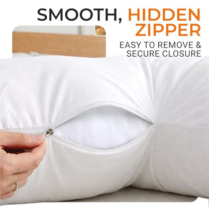 Cheer Collection White Pillowcase for L Shaped Pillow - size: L-Shaped Pillowcase