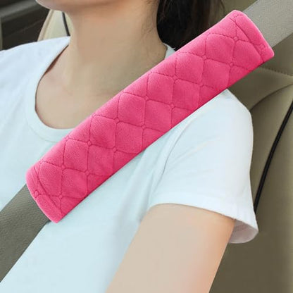 Amooca 2 Pack Seat Belt Covers Soft Shoulder Pad for Cars & Backpack - color: Watermelon Red