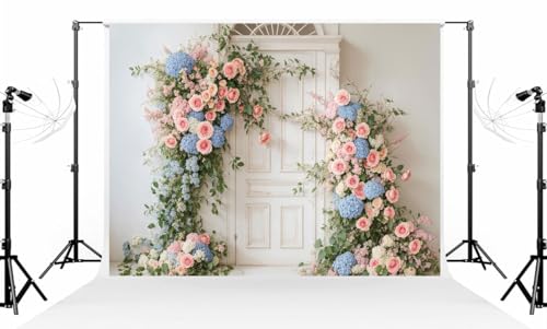 Kate 10×6.5ft (3×2m) White Wall Backdrop Photography Arched Flower Vine Door Birthday Party Party Vacation Wedding Maternity Portrait Background Photography Studio Props Photo Video - size: 10×6.5ft