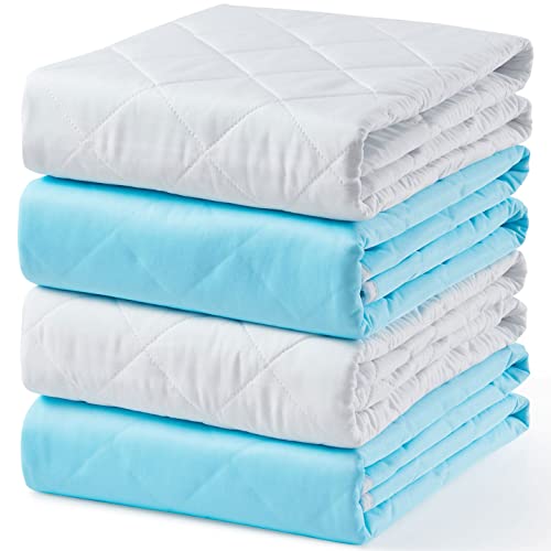 4 Pack Washable Waterproof Bed Pads 30"x34", Incontinence Bed Pads - size: 30 x 34 inches (Pack of 4)
