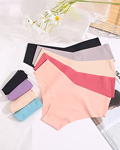 Women’s Seamless Underwear No Show Cheeky Hipster Bikini Panties 9 pack - color: Option a, size: Medium