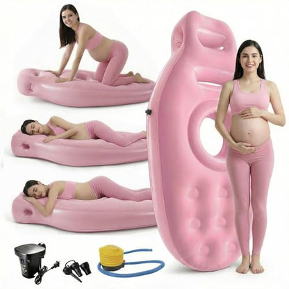 Inflatable Tummy Nest Pregnancy Pillow with Belly Hole (Pink) - color: Pink