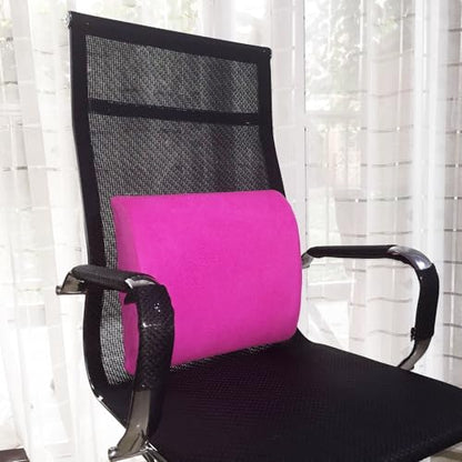 Bookishbunny Premium Memory Foam Lumbar Support Cushion Pillow (HotPink) - color: Hotpink