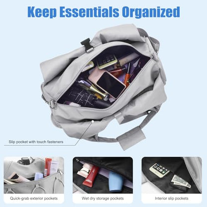 Forestfish Gym Bag For Women With Yoga Mat Holder, Grey - color: Grey