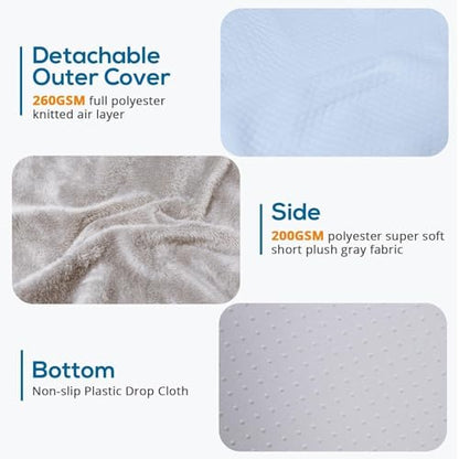 Sasttie Wedge Pillow 24x24x12 inch, Memory Foam Bed Wedge, Light Grey - color: Light Grey, size: 24x24x12 inch