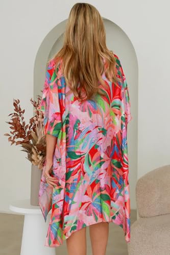 Moss Rose Women Summer Bikini Kimono Bathing Suit Cover Ups for Swimwear - color: A Multicolor 5