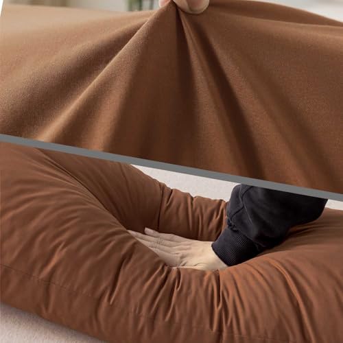 WhatsBedding Memory Foam Body Pillow with Cover, Long Bed Pillow for Adults - color: Mocha Brown