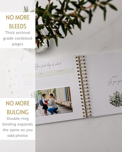 Personalized Baby Book, 4x6 Photo Cover, First 5 Years, Botanical Keepsake - color: Tranquil Greens