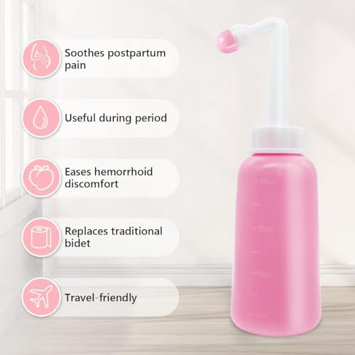 2 Pack 12oz Peri Bottle for Postpartum Care, Perineal Cleansing Bottles - color: Pink-2pcs