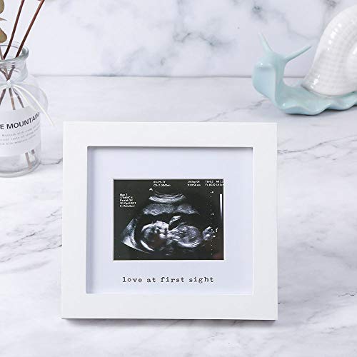IHEIPYE Baby Sonogram Photo Frame Ultrasound Picture Frame White - color: White with Silver Text, size: Single Opening - 1 Pack