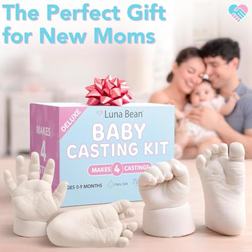 Luna Bean Baby Casting Kit - Hand & Foot Keepsake Mold, 4pc, New Mom Gift - style: 4 Castings Kit