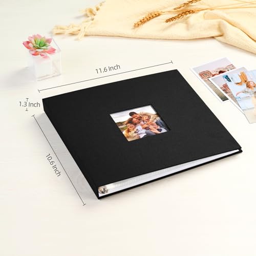 Mublalbum 10x10 Inch 3 Ring DIY Scrapbook Photo Album 40 Pages, Black - color: Black, size: 10x10 Inch 40 Pages