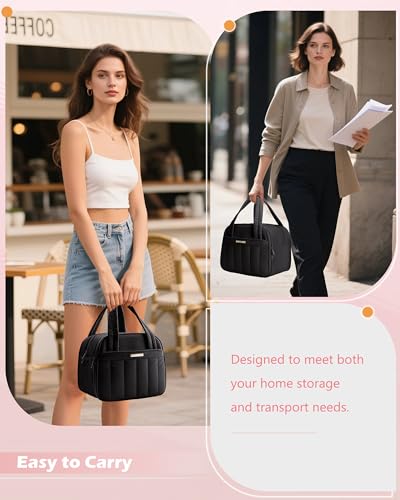 Marscamd Quilted Wearable Breast Pump Bag with Cooler Compartment - color: Black