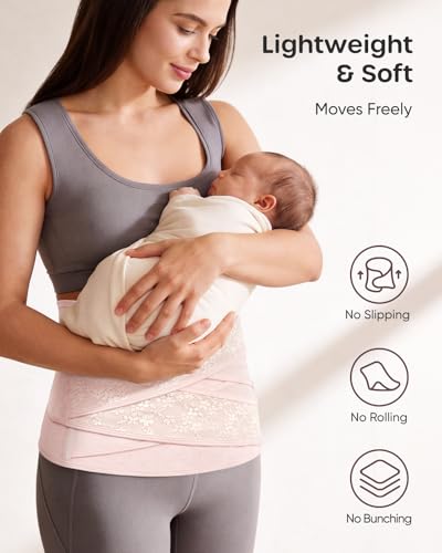 Nuliie Postpartum Belly Wrap with V-Shaped Cross Support - size: S
