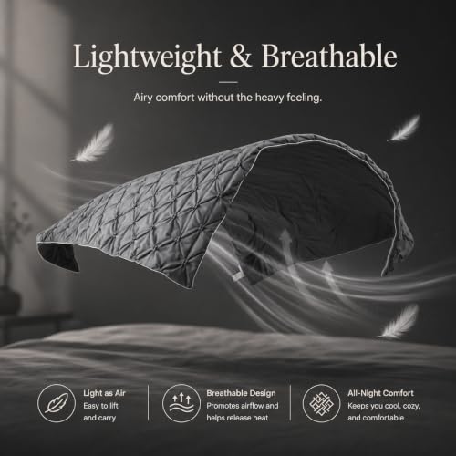 Amélie Home Elegant Pintuck Cooling Comforter Twin Size, Charcoal Grey - color: Charcoal Gray, size: Twin/Twin XL (68''x90'')