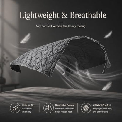 Amélie Home Elegant Pintuck Cooling Comforter Twin Size, Charcoal Grey - color: Charcoal Gray, size: Twin/Twin XL (68''x90'')