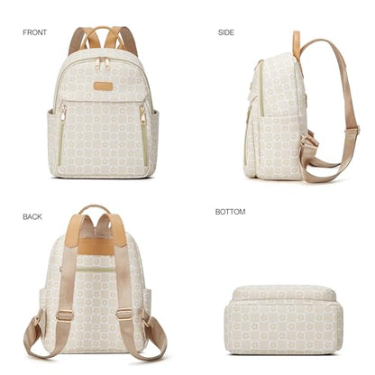 Makes Mini Backpack for Women, Small Casual Backpacks Daily Travel Bag 2pcs - color: Checkered Beige