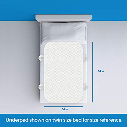 RMS Ultra Soft 4-Layer Washable Incontinence Bed Pad with 4 Handles 34"x54" - size: 34 x 54 Inch with handle