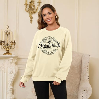 DEBELLY Nursing Friendly Sweatshirt for Breastfeeding Dual Zippers - color: Apricot Printed Pattern, size: X-Large