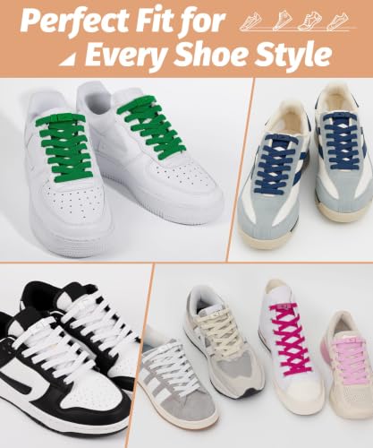 Stepace 2 Pairs Elastic Shoe Laces for Sneakers No Tie Shoelaces for Adults - color: Army Green
