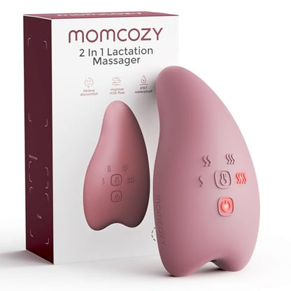 Momcozy A1Pro Lactation Massager with Heat, Deep Vibration, Cozy Red, 1PCS - size: A1Pro-Red