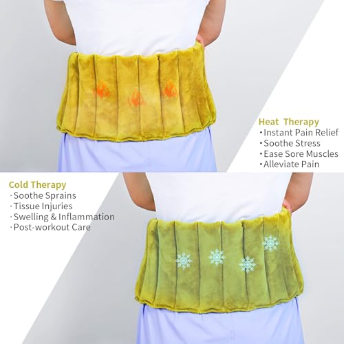 UNI-GO Silica Beads Microwave Heating Pad, Olive Green, 7"x21" - color: Olive Green-7"x21"