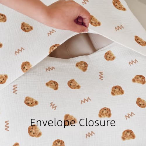 2 Pack Muslin Baby Lounger Covers, Covers Only, 35.5" x 20" - color: 2 Pack Bearbrown