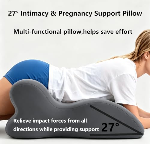 Adjustable Intimacy & Pregnancy Support Pillow - Ergonomic Foam Wedge Cushion for Back Pain, Sitting, Lying, Multi-Position with Removable Washable Cover (Dark Gray) - color: Dark Gray