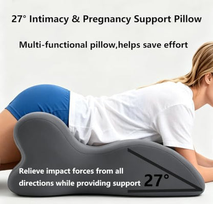 Adjustable Intimacy & Pregnancy Support Pillow - Ergonomic Foam Wedge Cushion for Back Pain, Sitting, Lying, Multi-Position with Removable Washable Cover (Yellow) - color: Yellow