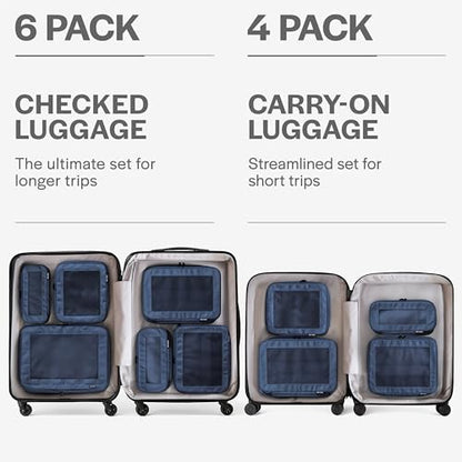 Aerotrunk Compression Packing Cubes for Travel, 6-Pack, Dark Blue - color: Dark Blue, size: 6-Pack