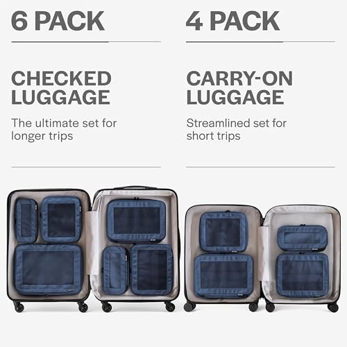 Aerotrunk Compression Packing Cubes for Travel, 6-Pack, Dark Blue - color: Dark Blue, size: 6-Pack