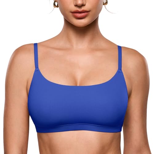 INLYRIC Women's Unlined Wireless Sports Bralette - color: Azure Blue, size: Small