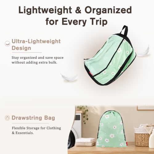U+U 6 Set Compression Packing Cubes, Travel Organizers (Daisy) - color: Daisy, size: 6 Set