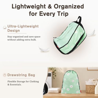 U+U 6 Set Compression Packing Cubes, Travel Organizers (Daisy) - color: Daisy, size: 6 Set