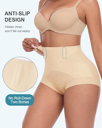Women's Tummy Control Shapewear Underwear, High Waisted Body Shaper - color: Beige, size: X-Large