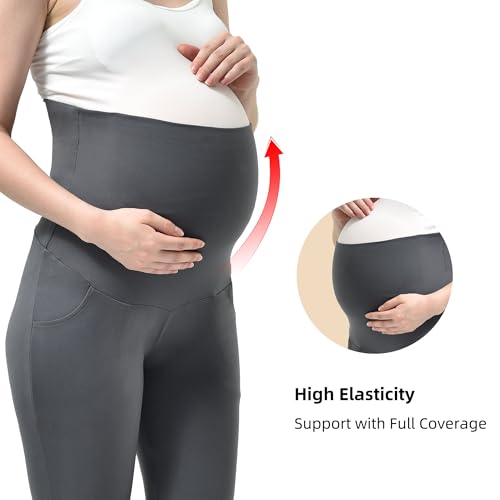 Stanpetix Maternity Joggers for Women Pregnancy Sweatpants - color: Grey, size: Large