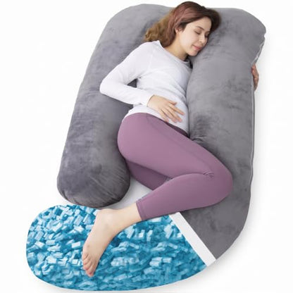 60 Inch Pregnancy Pillow for Sleeping (Dark Grey- Memory Foam) - color: Dark Grey- Memory Foam