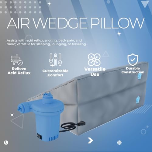 Boyd Sleep Adjustable Inflatable Wedge Pillow with Electric Pump