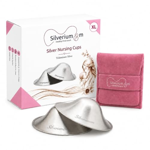 Silveriumom Silver Nursing Cups, Nipple Shields & Covers for Breastfeeding (X-Large) - size: X-Large