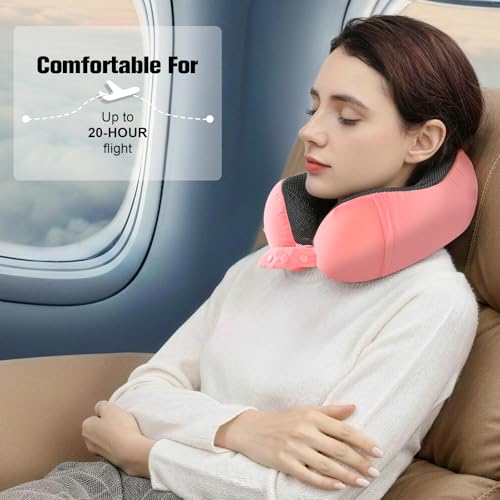 Cirorld Neck Pillow for Traveling, Travel Pillows for Airplanes Red - color: Red