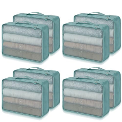 Silkfly 8 Pcs XL Packing Cube for Travel Luggage,Simple,Gray Blue - color: Gray Blue, size: Simple
