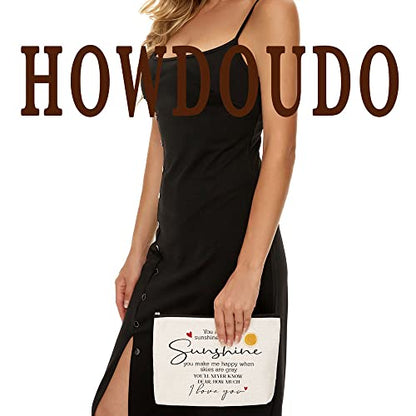 HOWDOUDO You are My Sunshine Makeup Bag Travel Cosmetic Bag