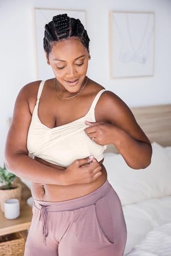 Kindred Bravely Sublime Hands Free Pumping Lounge & Sleep Bra, Nursing Bra - color: Oatmeal Heather, size: 1X