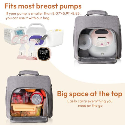 NCVI Breast Pump Backpack, Double Layer Removable, for Spectra/Medela - color: Charcoal