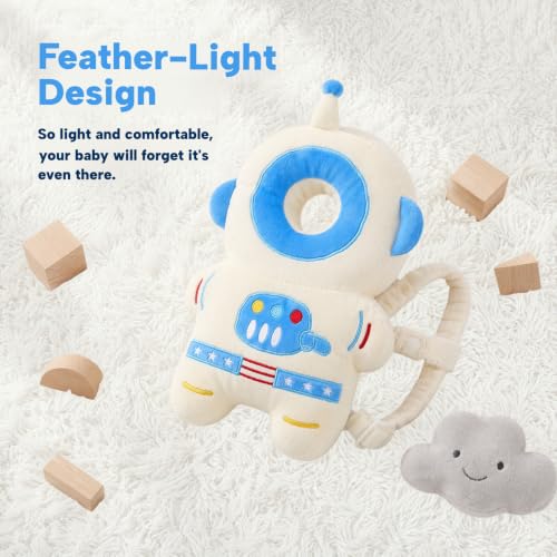 Baby Head Protector Backpack - Soft & Lightweight Fall Cushion Backpack for Toddlers Walking and Crawling(Blue Astronaut) - color: Blue Astronaut