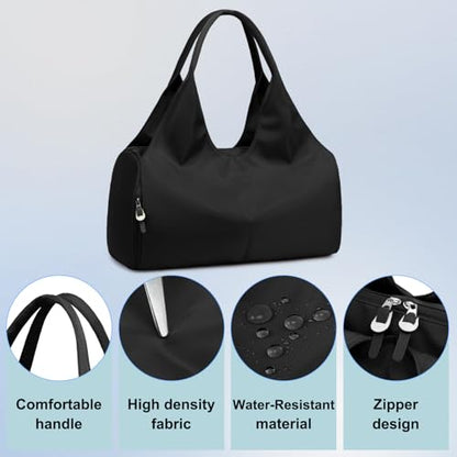 Forestfish Gym Bag For Women With Shoes Compartment & Wet Dry - color: Black